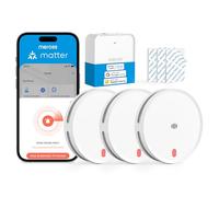 Meross Matter Détecteur de Fumée Connecté, 3 Pièces avec Hub MSH450 | Alarme Incendie intelligente Wi-Fi avec double capteur optique, Détecteur Fumée avec Alerte APP, maillage 0,8 mm, 33 mm