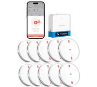 Meross Matter Détecteur de fumée connecté avec Hub, 10 kits | Intelligente Alarme Incendie WIFI, LED rouge d’évacuation, notifications via App, Alexa, Apple Home, Home Assistant, EN14604