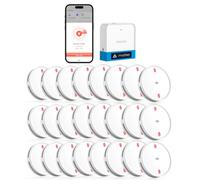 Meross Matter Détecteur de fumée connecté avec Hub, 24 kits | Intelligente Alarme Incendie WIFI, LED rouge d’évacuation, notifications via App, Alexa, Apple Home, Home Assistant, EN14604