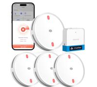 Meross Matter Détecteur de fumée connecté avec Hub, 4 kits | Intelligente Alarme Incendie WIFI, LED rouge d’évacuation, notifications via App, Alexa, Apple Home, Home Assistant, EN14604