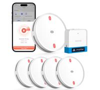 Meross Matter Détecteur de fumée connecté avec Hub, 5 kits | Intelligente Alarme Incendie WIFI, LED rouge d’évacuation, notifications via App, Alexa, Apple Home, Home Assistant, EN14604
