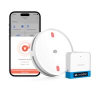 Meross Matter Détecteur de fumée connecté avec Hub, alarme de fumée, 1 kit | Intelligente Alarme Incendie WIFI, LED rouge d’évacuation, notifications via App, Alexa, Apple Home, Home Assistant, EN14604