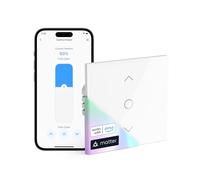 meross Matter Interrupteur Connecté Volet Roulant, Interrupteur Volet Roulant WiFi - Bouton Domotique Compatible avec Apple HomeKit, Alexa, Google Home et Home Assistant (FIL NEUTRE REQUIS)