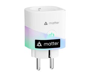 Meross Matter Prise Connectée Type F, 16A Prise WiFi avec Suivi de Consommation Compatible Apple Home, Alexa et Google Home, Économie d’Énergie et Contrôle à Distance