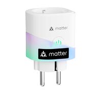 meross Matter Prise Connectée Type F avec Suivi de Consommation, 16A, Mini | Prise WiFi Compatible Apple Home, Alexa et Google Home, Économie d’Énergie et Contrôle à Distance, 5x5x4.6cm, 3840W, 2,4GHz