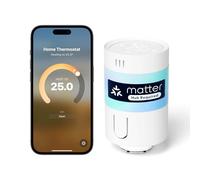 Meross Matter Thermostat Connecté nécessite Un hub supplémentaire, Tête Thermostatique, Thermostat Radiateur, Commande Vocale Alexa Google Siri, Thermostatique sans Fil avec Programmation Chauffage