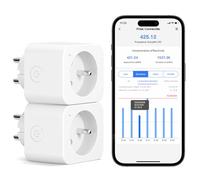Meross Prise Connectée (FR), 16A avec Mesure Consommation, 2 Pièces | Compatible avec Alexa et Google Home, Commande Vocale / à Distance et Configuration Bluetooth