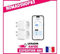 Meross Prise Connectée Wi-Fi 16A avec Mesure Consommation, Lot de 2
