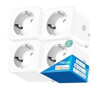 Meross Prise Connectée WiFi, Suivi de consommation, Prise Intelligente Compatibile avec Apple HomeKit, Alexa, Google Home et SmartThings, Commande vocale et à distance, 16A, 2,4GHz, 4 Pièces