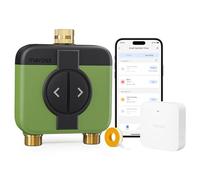 Meross Programmateur Arrosage WiFi 2 Voies MST200, Arrosage Automatique & Contrôle à Distance - APP, Retard Pluie & Suivi Conso d'Eau, Compatible avec Apple HomeKit, Alexa et Google Home, Vert, 2.4GHz