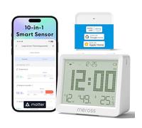 Meross Thermomètre Hygromètre Connecté WiFi (AVEC HUB MSH450), Moniteur de Température et d’Humidité Compatible avec Apple Home, Alexa et Google Home, Surveillance à Distance et Notification d’Alarme