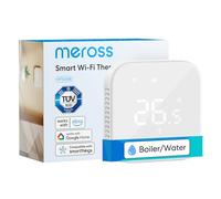 Meross Thermostat Connecté Alexa pour Chaudière Gaz/Chauffage au Sol à Eau | Encastrable, Compatible avec Alexa et Google Home, Commande Vocale et Contrôle à Distance, Blanc