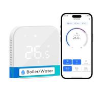 Meross Thermostat Connecté Encastrable, WiFi pour Chaudière Gaz/Chauffage au Sol à Eau, Filaire Compatible avec Alexa et Google Home, Commande Vocale et Contrôle à Distance
