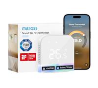 Meross Thermostat Connecté Matter pour Chaudière Gaz/Chauffage au Sol à Eau | Thermostat WiFi Compatible avec Apple Home, Alexa et Google Home, Capteur Externe, Détection de Fenêtre Ouverte