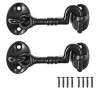 Merriway BH06964 Bulk Hardware Lot de 2 crochets traditionnels en fonte Noir 75 mm