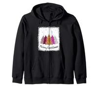 Merry Christmas Arbre Rose léopard Plaid Blanchi Femmes Filles Sweat à Capuche