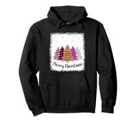 Merry Christmas Arbre Rose léopard Plaid Blanchi Femmes Filles Sweat à Capuche