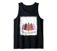 Merry Christmas Tree Léopard Plaid Blanchi Chemise Femme Fille Débardeur