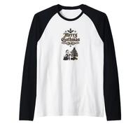 Merry Gothmas Squelette Père Noël Mort Arbre de Noël Gothique Manche Raglan
