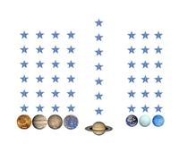 MERRYHAPY 1 Ensemble Guirlande Système Solaire Thème Espace Brillant pour Décoration Anniversaire et Fête Bannière Papier et Scintillante pour Scène et Soirée Couleur Couleur Aléatoire