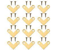 MERRYHAPY 12 Pièces Équerre D’angle Plate en Cuivre Or, Fixation 90° | Assemblage Discret, Surface Cuivre Brut sans Revêtement, Stabilité Accrue, pour Projets DIY Maison et Meubles