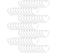 MERRYHAPY 70 Pièces Porte-clés par Sublimation Cœur en Acrylique Blanc, Vierge, Recto Verso, Diy, pour Paquet et Clés