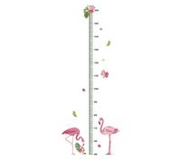 MERRYHAPY Autocollant Amovible et Étanche Toise Flamant Rose Mural Pvc Vert Décoration Créative et Adorable pour Garçon et Filles pour Couloirs et Bureaux D'études