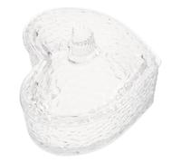MERRYHAPY Bocal de Rangement en Verre en Forme de Cœur 188 ML | Bonbons et Biscuits, pour Coiffeuse ou Maison, Design Transparent à Relief