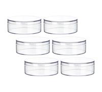 MERRYHAPY Boîtes à Bonbons Finition Lisse Lot de 6 avec Couvercle et Rangement de Friandises Rondes Transparentes Matériau Ps, pour Décoration de Fête