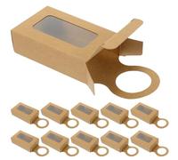 MERRYHAPY Boîtes de Rangement Décoratives Support pour Bouteilles de Vin et Petits Objets Lot de 25 en Carton Kraft avec Fenêtre Faciles à Installer, pour Toutes Occasions