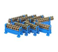 MERRYHAPY Bornier à Fils en Cuivre 8pcs 10 et 7 Positions, Barre Omnibus de Mise la Terre Résistante la Corrosion pour Boîtes de Distribution Électrique