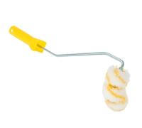 MERRYHAPY Brosse à Rouleau à 3 Roues sans Perte de Poils pour Tuyaux, Finition de Surface Lisse en Polyester et Fer, pour Peinture de Canalisation et Plâtre