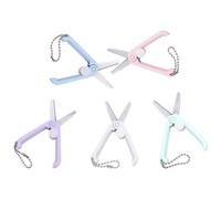 MERRYHAPY Ciseaux de Couture Portables 5pcs Mini Ciseaux Pliables en Acier Inoxydable Poignée Confortable, pour Travaux Manuels et Couture