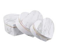MERRYHAPY Coffret Présent Léger et Solide Présent Forme de Cœur en Papier Blanc 3 Pièces et Rangement Saint-valentin pour Emballage de Bonbons Mariage