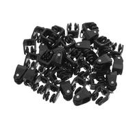 MERRYHAPY Coulisses pour tringle à rideaux en acier inoxydable noir, lot de 50 galets de 12 mm pour fenêtres et salons, accessoires coulissants résistants avec installation facile
