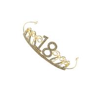 MERRYHAPY Couronne de Gâteau Strass Doré Décoration Anniversaire Mariage Couronne Élégante pour Gâteau Chapeau de Fête Décoratif Élégant et Brillant