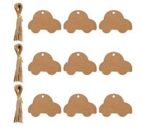 MERRYHAPY Étiquettes Papier Kraft de Voiture avec Ficelle, Trous Pré-percés, Papier Kraft Naturel, pour Étiquettes Prix ou Marque-pages
