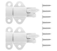 MERRYHAPY Loquet à Pêne Résistant en Alliage D'aluminium Blanc, Lot de 2 Pièces, Verrou Coulissant Automatique pour Fenêtre et Trappe de Grenier, Installation Facile et Solide
