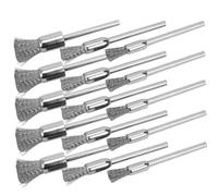 MERRYHAPY Lot de 15 Mini Brosses à Fil Métallique Tige Argentées pour Métal et Pierre, Brosse de Meulage Électrique pour Désoxydation et Nettoyage en Mécanique