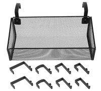 MERRYHAPY Panier de Rangement Suspendu Métal Noir pour Chevet et Lit Superposé Organiseur sans Perçage pour Téléphone et Accessoires pour Chambre Dortoir et Bureau