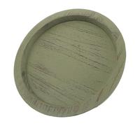 MERRYHAPY Plateau Décoratif Vert Style Ferme Vintage en Bois Massif Rond Bords Lisses, Fonction Polyvalente pour Salle de Bain ou Plan de Travail, Dimensions 28,5x28,5x2,8cm pour Salle de