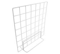 MERRYHAPY Présentoir Photo à Grille métallique en Fer Blanc 35x35 cm 2pcs avec Socle Large pour Bureau et expositions, Support Multifonctionnel pour Organisation et Affichage
