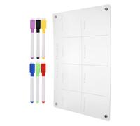 MERRYHAPY Tableau Magnétique Effaçable à Sec Calendrier Magnétique Réfrigérateur 7 Pièces Grand Format en Acrylique Transparent avec Stylo, Organiseur de Notes pour Planning Hebdomadaire