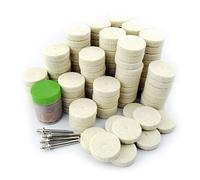 Merryland 125 Pcs Roue de Polissage en Feutre 25mm pour Dremel | 120 Pcs Disque Polisseur en Feutre 25mm, 1 Pcs Pâte à Poliret, 4 Pcs Mandrin, Mini Outils Rotatifs Accessoire RMTA125C1