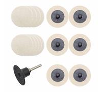 Merryland 15 Pcs Disque À Polir En Laine 50 mm Avec Tige De 6,35 mm | 50mm Meuleuse À Rectifier, Rondelles En Feutre, Disque De Polissage En Laine, Métal Acier, DGTAB17C1