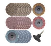 Merryland 25 Pcs Disques Abrasifs 50 mm Mixte Avec Tige De 6,35 mm | 50mm Meuleuse À Rectifier, Disques Abrasifs à Changement Rapide, Disque de Conditionnement de Surface, Métal Acier, DGTAA27C4