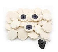 Merryland 30 Pcs Disque À Polir En Laine 50 mm Avec Tige De 6,35 mm | 50mm Meuleuse À Rectifier, Rondelles En Feutre, Disque De Polissage En Laine, Métal Acier, DGTAB32C1