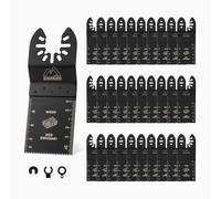 Merryland 33 Pcs Lame Oscillante Bois 35 mm Lame Outil Multifonction | 30 Pcs 35 mm Lame Scie Oscillante Bois HCS, 3 Pcs Adaptateurs, Lame Outil Multifonction Universelle Plastique, OMTAA033D1