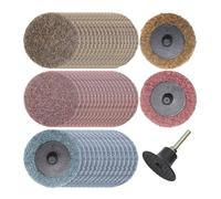 Merryland 50 Pcs Disques Abrasifs 50 mm Mixte Avec Tige De 6,35 mm | 50mm Meuleuse À Rectifier, Disques Abrasifs à Changement Rapide, Disque de Conditionnement de Surface, Métal Acier, DGTAA52C4