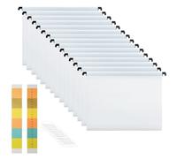 MerryNine Lot de 15 dossiers suspendus en polypropylène avec onglets et inserts de carte pour l'école, la maison, le travail et le bureau (Blanc, A4)